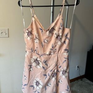 Lulu's Pink Floral Jumpsuit